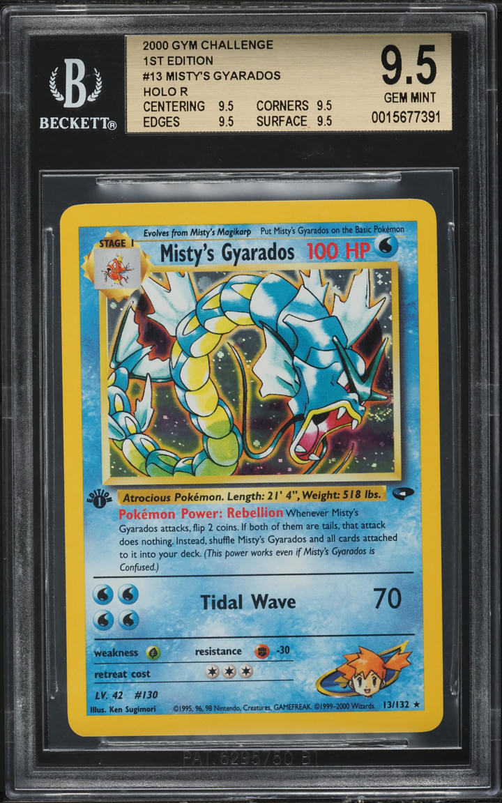 2000 POKEMON GYM CHALLENGE 1ST EDITION HOLO MISTY'S GYARADOS #13 BGS 9.5 GEM