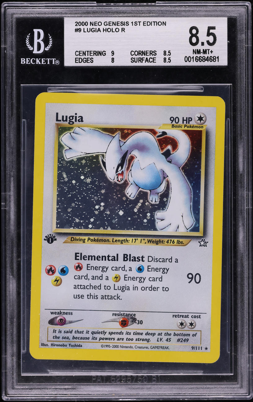 2000 POKEMON NEO GENESIS 1ST EDITION HOLO LUGIA #9 BGS 8.5 NM-MT+