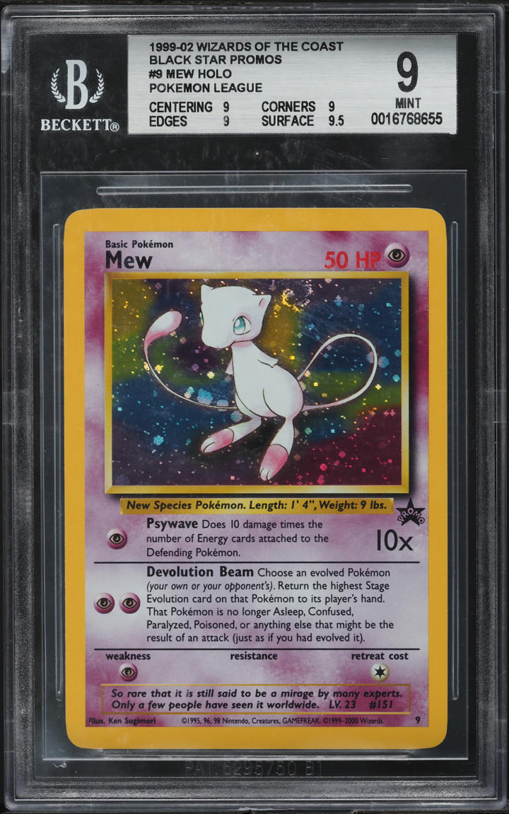2000 POKEMON BLACK STAR PROMO HOLO MEW #9 BGS 9 MINT