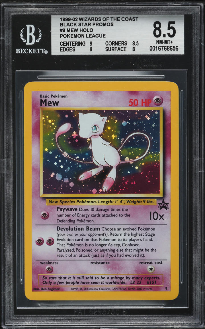 2000 POKEMON BLACK STAR PROMO HOLO MEW #9 BGS 8.5 NM-MT+