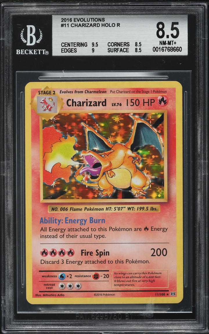 2016 POKEMON XY EVOLUTIONS HOLO CHARIZARD #11 BGS 8.5 NM-MT+