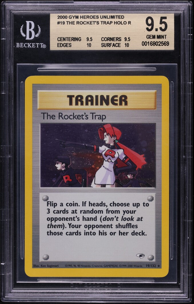 2000 POKEMON GYM HEROES HOLO THE ROCKET'S TRAP #19 BGS 9.5 – lowpopping