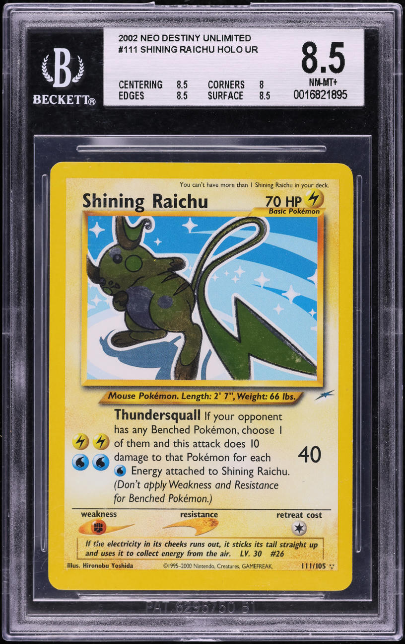 2002 POKEMON NEO DESTINY SHINING RAICHU #111 BGS 8.5 NM-MT+ – lowpopping