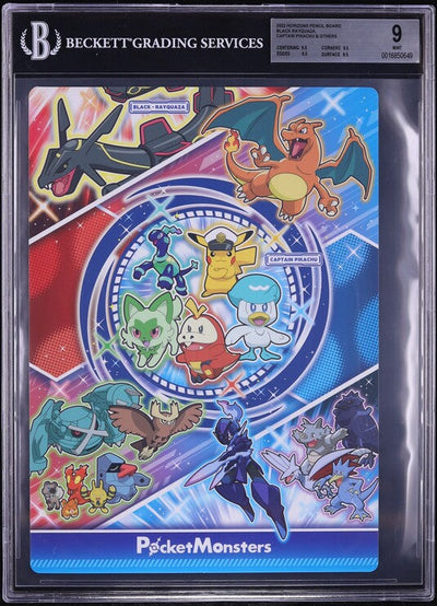 2022 POKEMON BLACK RAYQUAZA CHARIZARD & OTHERS PENCIL BOARD BGS 9