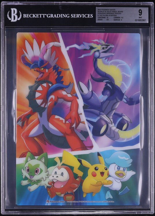 2022 POKEMON KORAIDON MIRAIDON PIKACHU PENCIL BOARD BGS 9