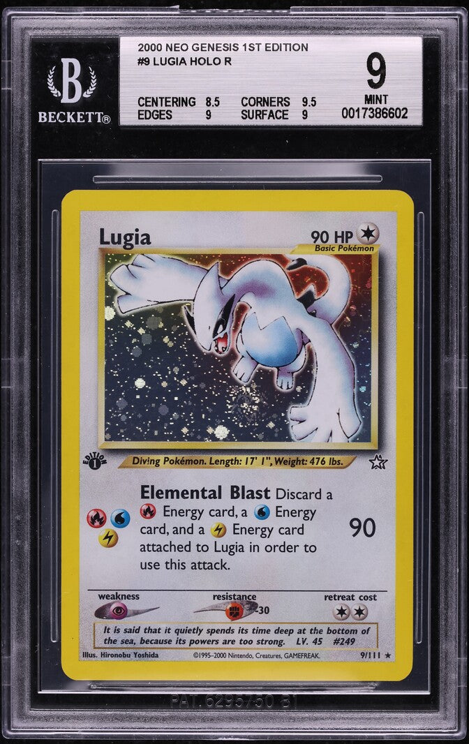 2000 POKEMON NEO GENESIS 1ST EDITION HOLO LUGIA #9 BGS 9 MINT