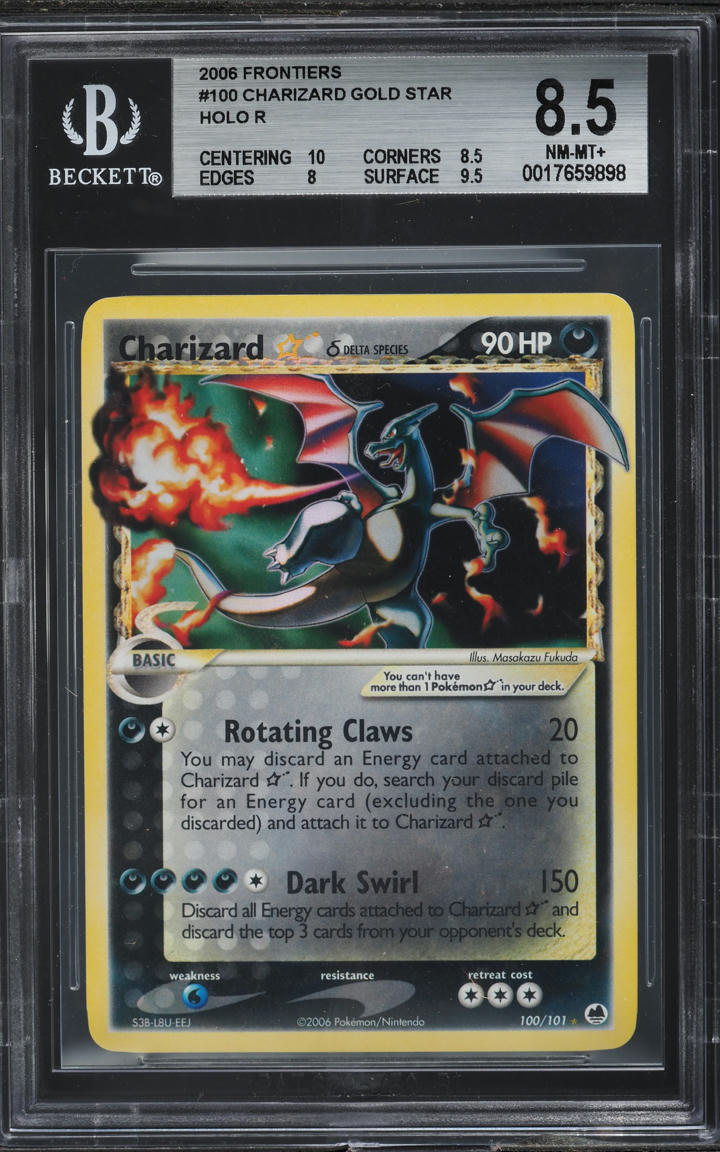 2006 POKEMON EX DRAGON FRONTIERS HOLO CHARIZARD GOLD STAR #100 BGS 8.5 NM-MT+
