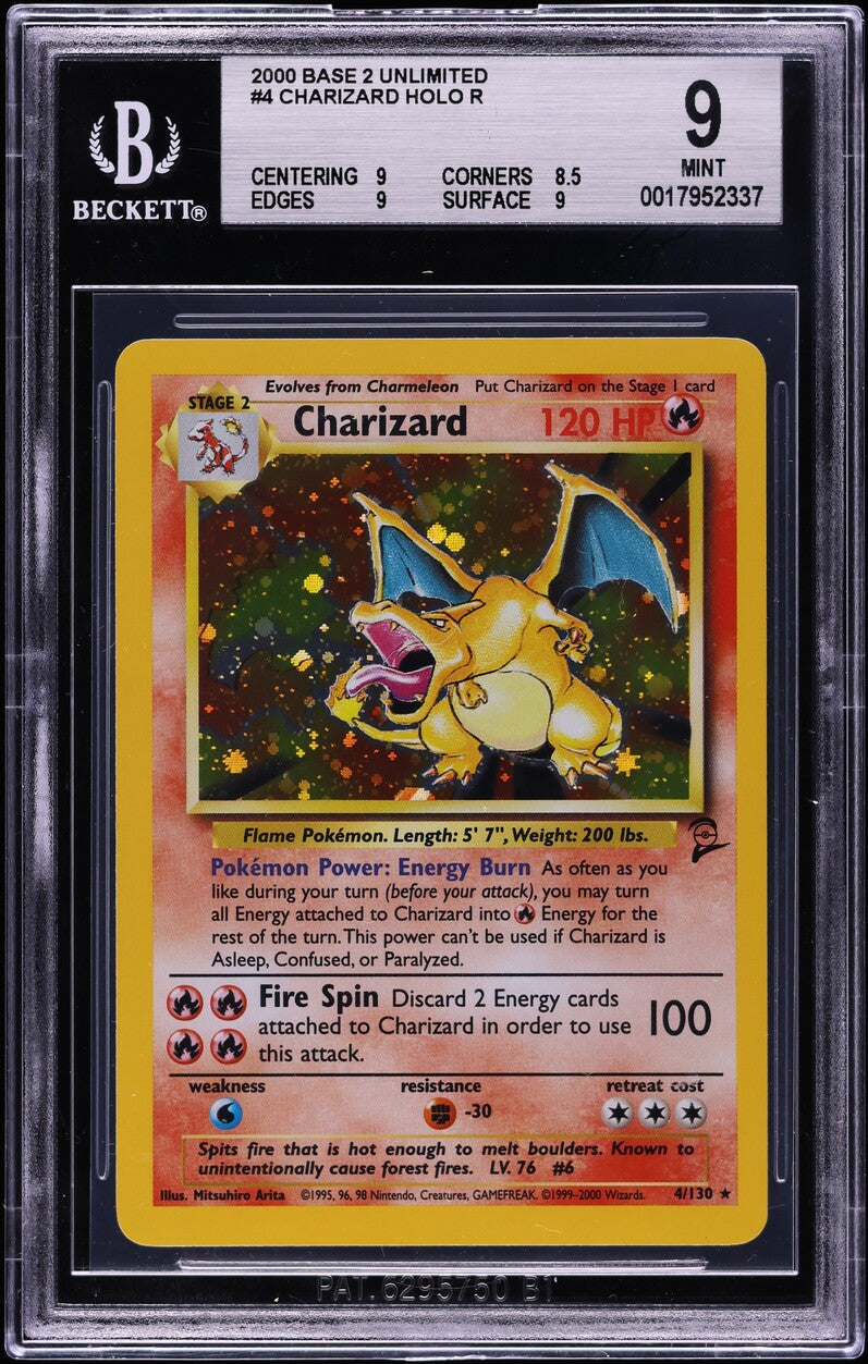 2000 POKEMON BASE SET 2 HOLO CHARIZARD #4 BGS 9 MINT