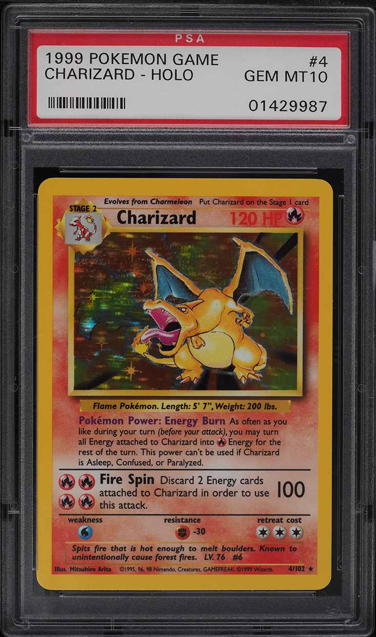 1999 POKEMON BASE SET HOLO CHARIZARD #4 PSA 10 GEM MINT