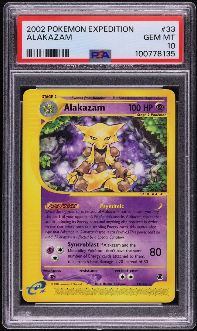 2002 POKEMON EXPEDITION ALAKAZAM #33 PSA 10 GEM MINT