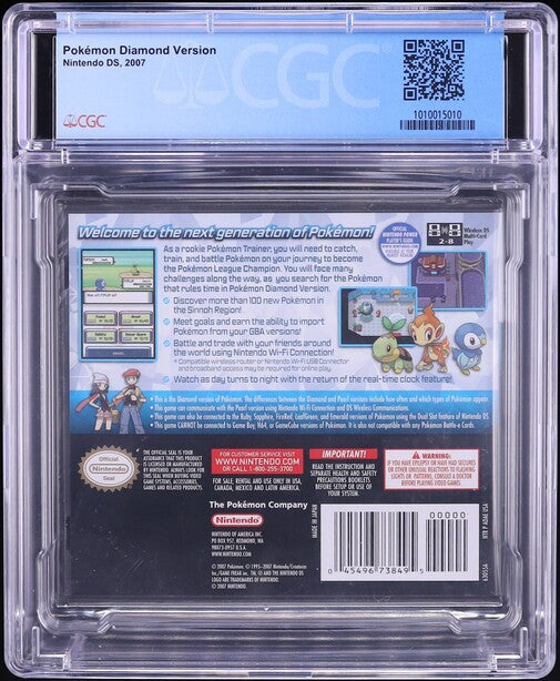 2007 POKEMON DIAMOND VERSION NINTENDO DS CGC 9.6 A+ SEALED