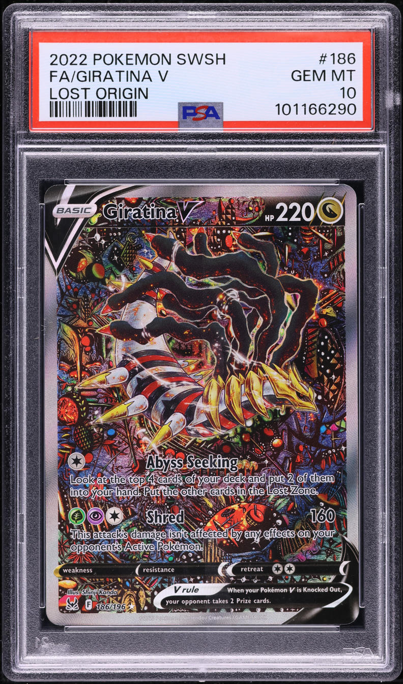 2022 POKEMON SWORD & SHIELD LOST ORIGIN FULL ART GIRATINA V #186 PSA 10 GEM MINT