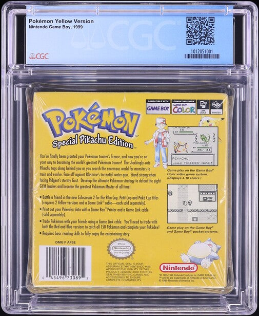 1999 POKEMON YELLOW VERSION NINTENDO GAME BOY GB CGC 9.0 A SEALED