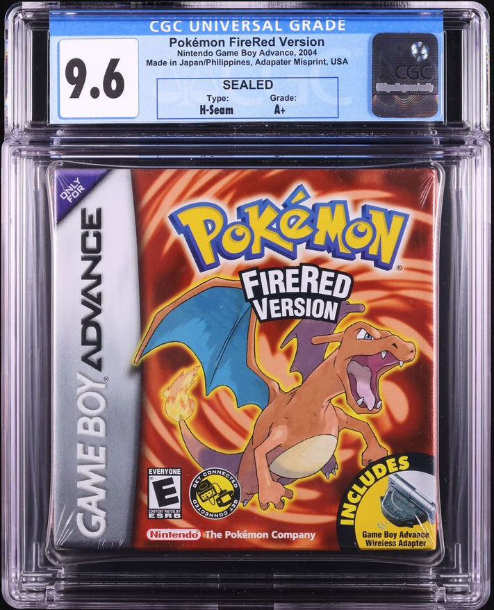 2004 POKEMON FIRE RED VERSION NINTENDO GAME BOY ADVANCE GBA CGC 9.6 A+ SEALED