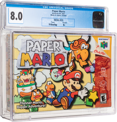 2001 PAPER MARIO NINTENDO 64 N64 CGC 8.0 B+ SEALED