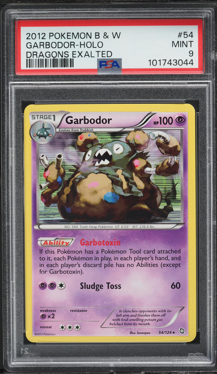 2012 POKEMON BLACK & WHITE DRAGONS EXALTED HOLO GARBODOR #54 PSA 9 MINT