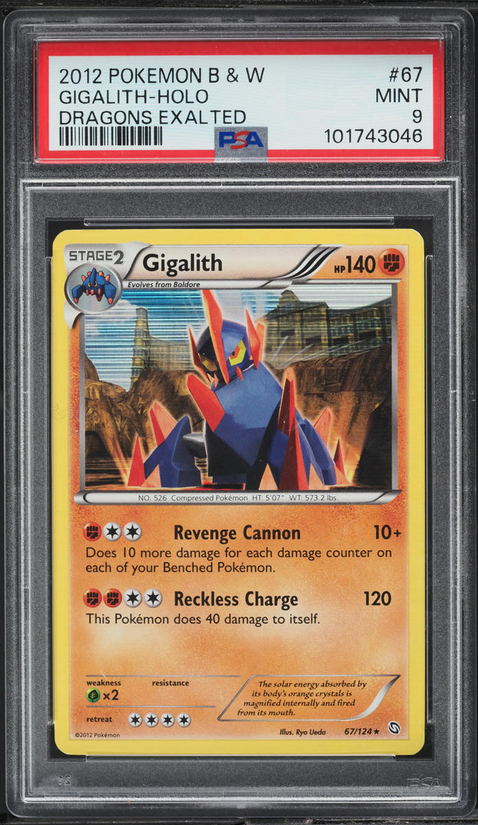 2012 POKEMON BLACK & WHITE DRAGONS EXALTED HOLO GIGALITH #67 PSA 9 MINT