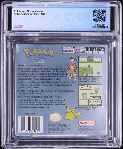 2000 POKEMON SILVER VERSION NINTENDO GAME BOY COLOR GBC CGC 9.2 A+ SEALED