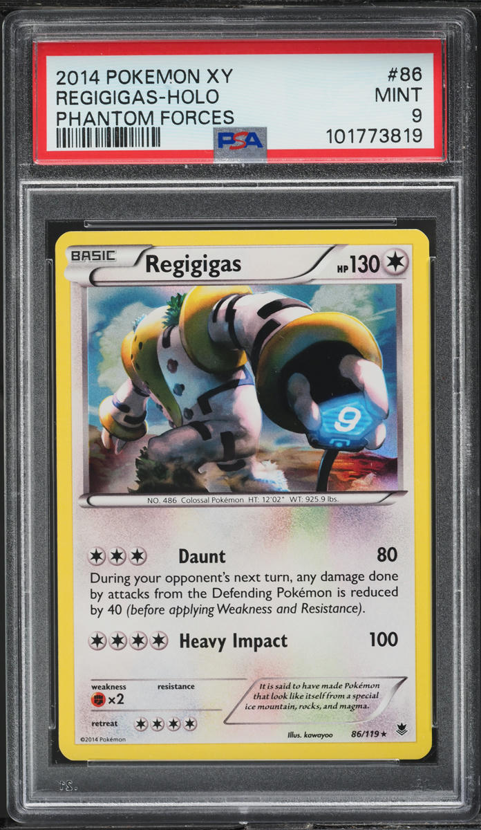 2014 POKEMON XY PHANTOM FORCES HOLO REGIGIGAS #86 PSA 9 MINT
