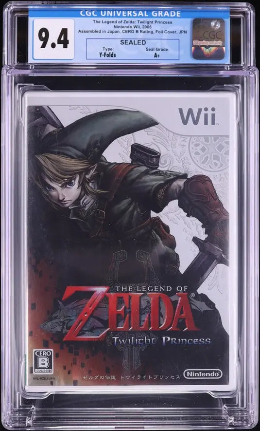 2006 THE LEGEND OF ZELDA: TWILIGHT PRINCESS JAPANESE NINTENDO WII CGC 9.4 A+ SEALED