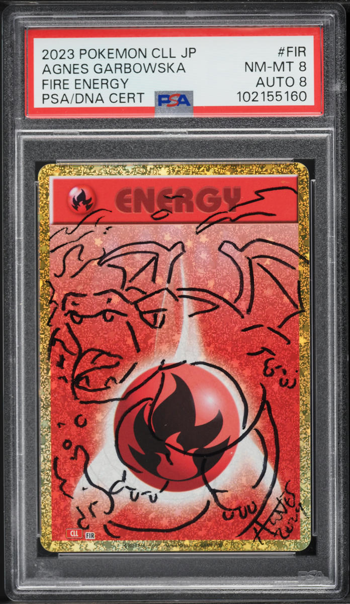 2023 POKEMON FIRE ENERGY CHARIZARD AGNES GARBOWSKA AUTO 8 PSA 8