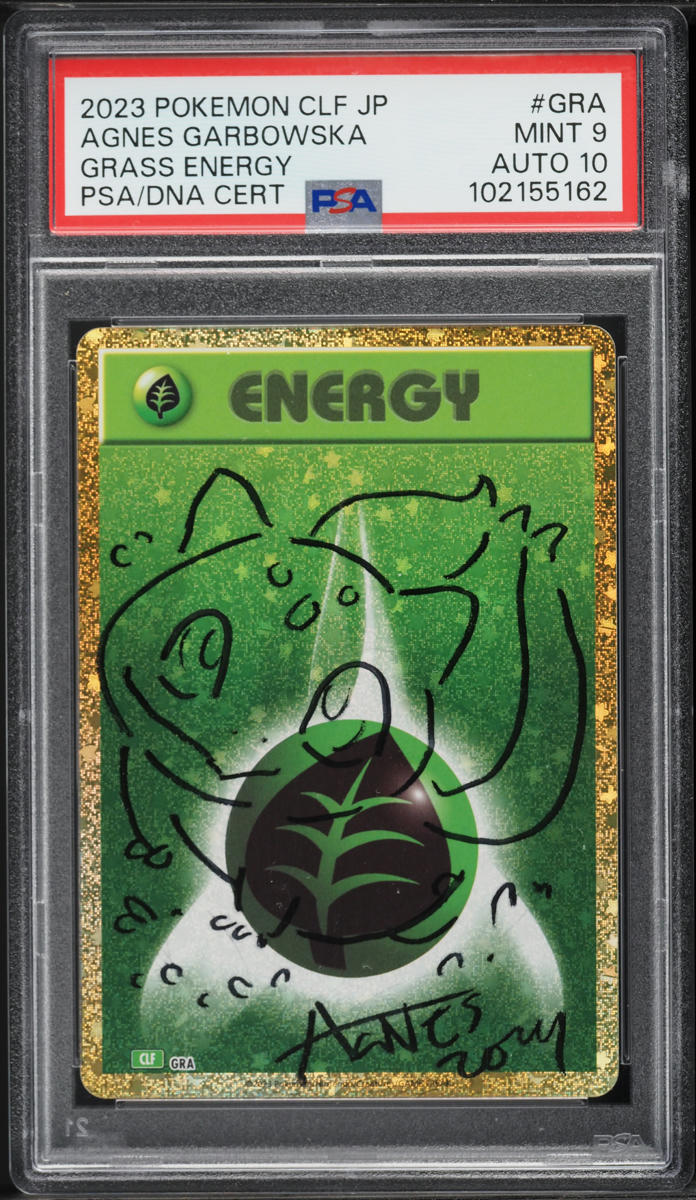 2023 POKEMON GRASS ENERGY BULBASAUR AGNES GARBOWSKA AUTO 10 PSA 9