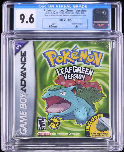 2004 POKEMON LEAF GREEN VERSION NINTENDO GAME BOY ADVANCE GBA CGC 9.6 A+ SEALED
