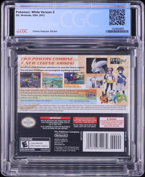 2012 POKEMON WHITE VERSION 2 NINTENDO DS CGC 9.9 A++ SEALED