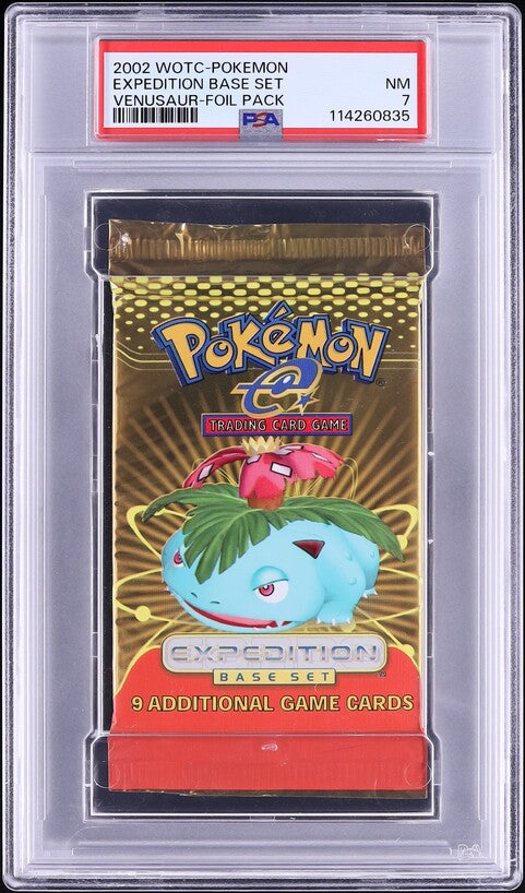 2002 POKEMON EXPEDITION BASE SET VENUSAUR BOOSTER PACK PSA 7