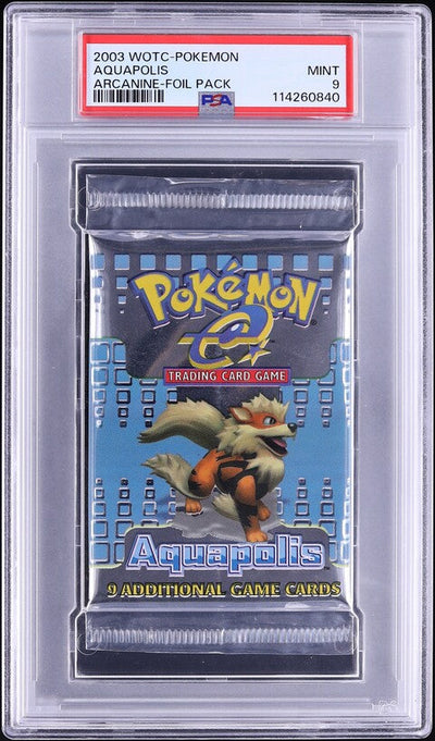 2003 POKEMON AQUAPOLIS ARCANINE BOOSTER PACK PSA 9
