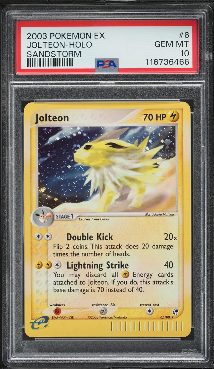 2003 POKEMON EX SANDSTORM HOLO JOLTEON #6 PSA 10 GEM MINT