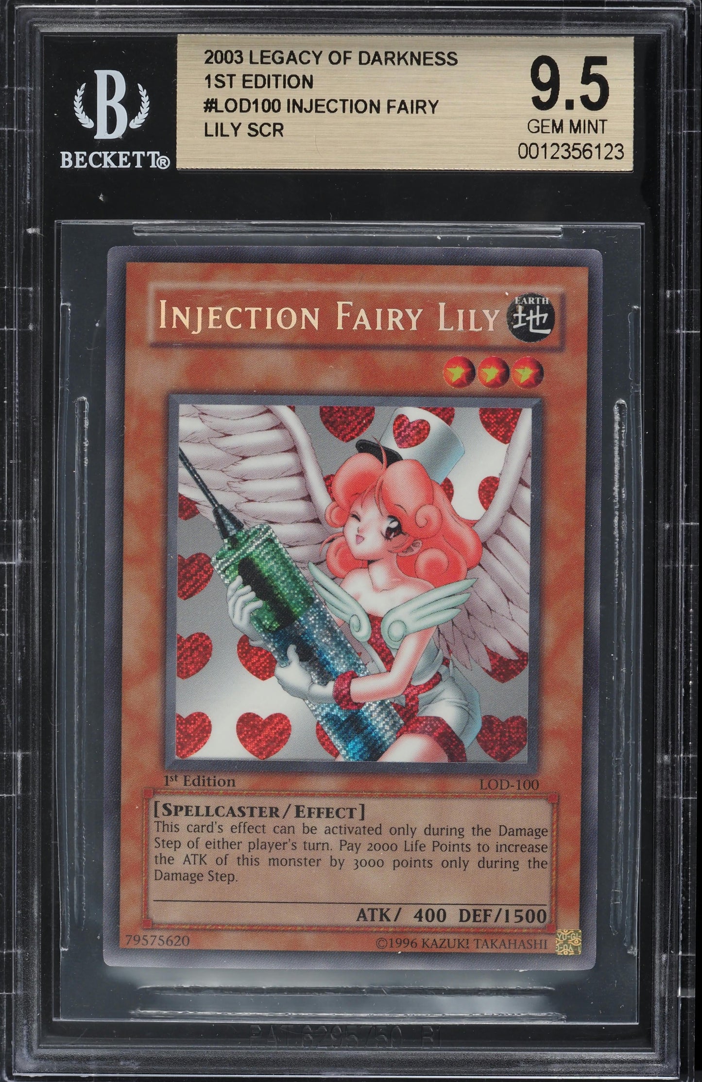 2003 YU-GI-OH! LEGACY OF DARKNESS 1ST ED INJECTION FAIRY LILY #LOD-100 BGS 9.5