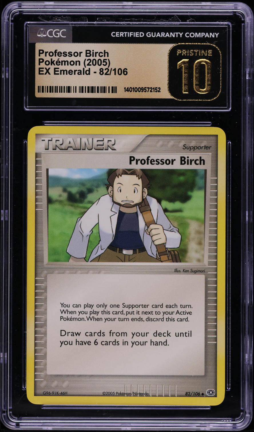 2005 POKEMON EX EMERALD PROFESSOR BIRCH #82 CGC 10 PRISTINE