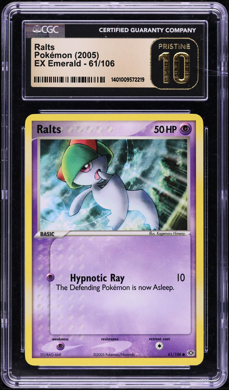 2005 POKEMON EX EMERALD RALTS #61 CGC 10 PRISTINE