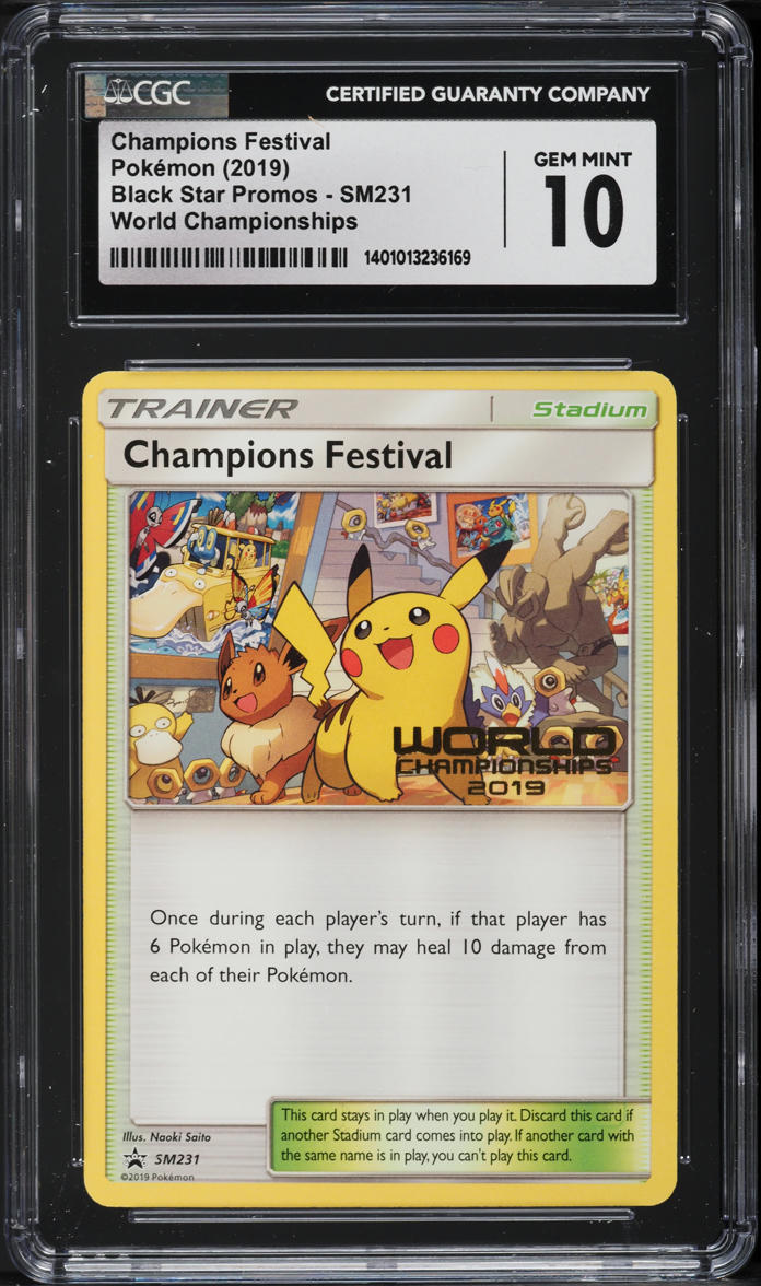 2019 POKEMON SM BLACK STAR PROMO WORLD CHAMPIONS FESTIVAL #SM231 CGC 10 GEM MINT