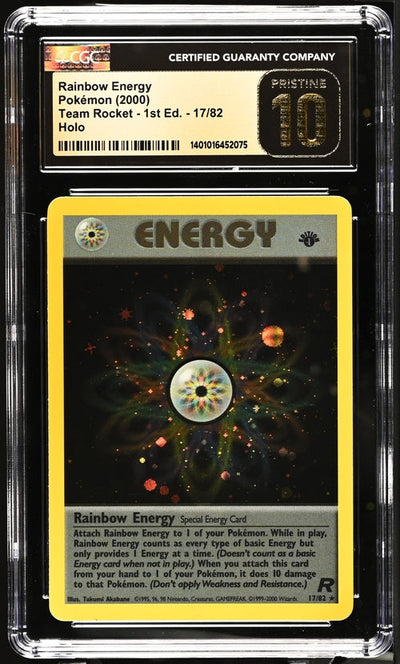 2000 POKEMON TEAM ROCKET 1ST EDITION HOLO RAINBOW ENERGY #17 CGC 10 PRISTINE