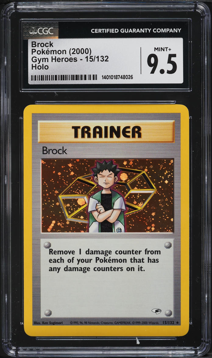 2000 POKEMON GYM HEROES HOLO BROCK #15 CGC 9.5 MINT+