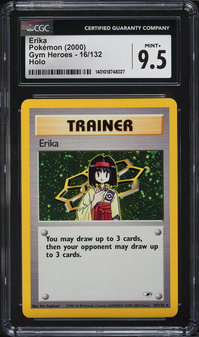 2000 POKEMON GYM HEROES HOLO ERIKA #16 CGC 9.5