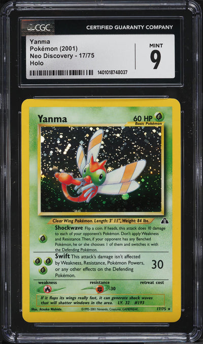 2001 POKEMON NEO DISCOVERY HOLO YANMA #17 CGC 9