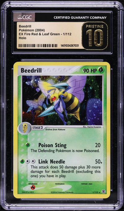 2004 POKEMON EX FIRE RED & LEAF GREEN HOLO BEEDRILL #1 CGC 10 PRISTINE