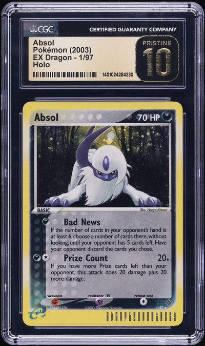 2003 POKEMON EX DRAGON HOLO ABSOL #1 CGC 10 PRISTINE