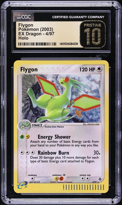 2003 POKEMON EX DRAGON HOLO FLYGON #4 CGC 10 PRISTINE