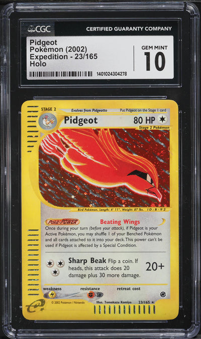 2002 POKEMON EXPEDITION HOLO PIDGEOT #23 CGC 10 GEM MINT