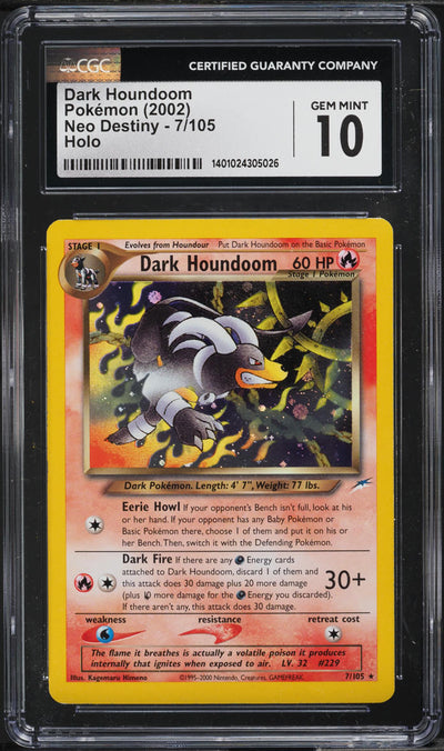 2002 POKEMON NEO DESTINY HOLO DARK HOUNDOOM #7 CGC 10