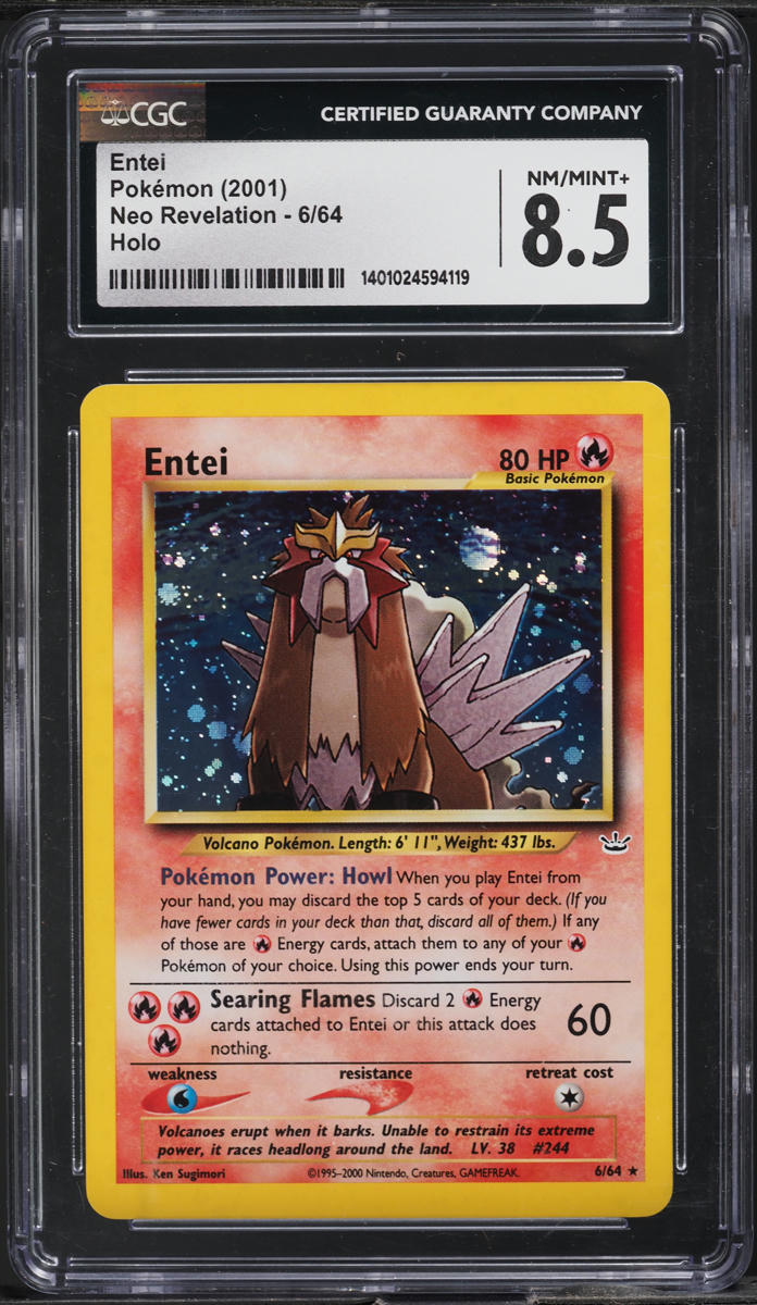 2001 POKEMON NEO REVELATION HOLO ENTEI #6 CGC 8.5 NM-MT+