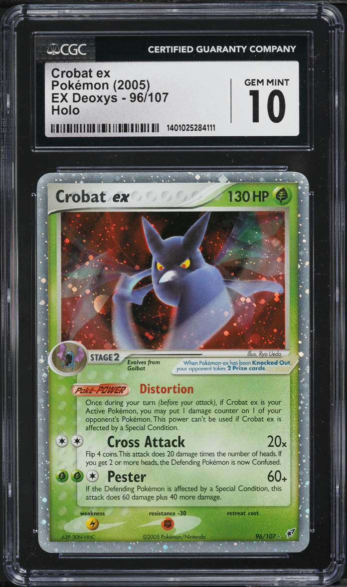 2005 POKEMON EX DEOXYS HOLO CROBAT EX #96 CGC 10 GEM MINT