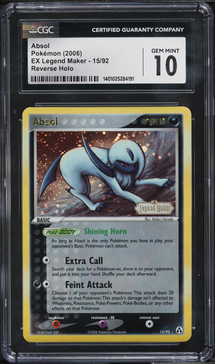 2006 POKEMON EX LEGEND MAKER REVERSE HOLO ABSOL #15 CGC 10 GEM MINT