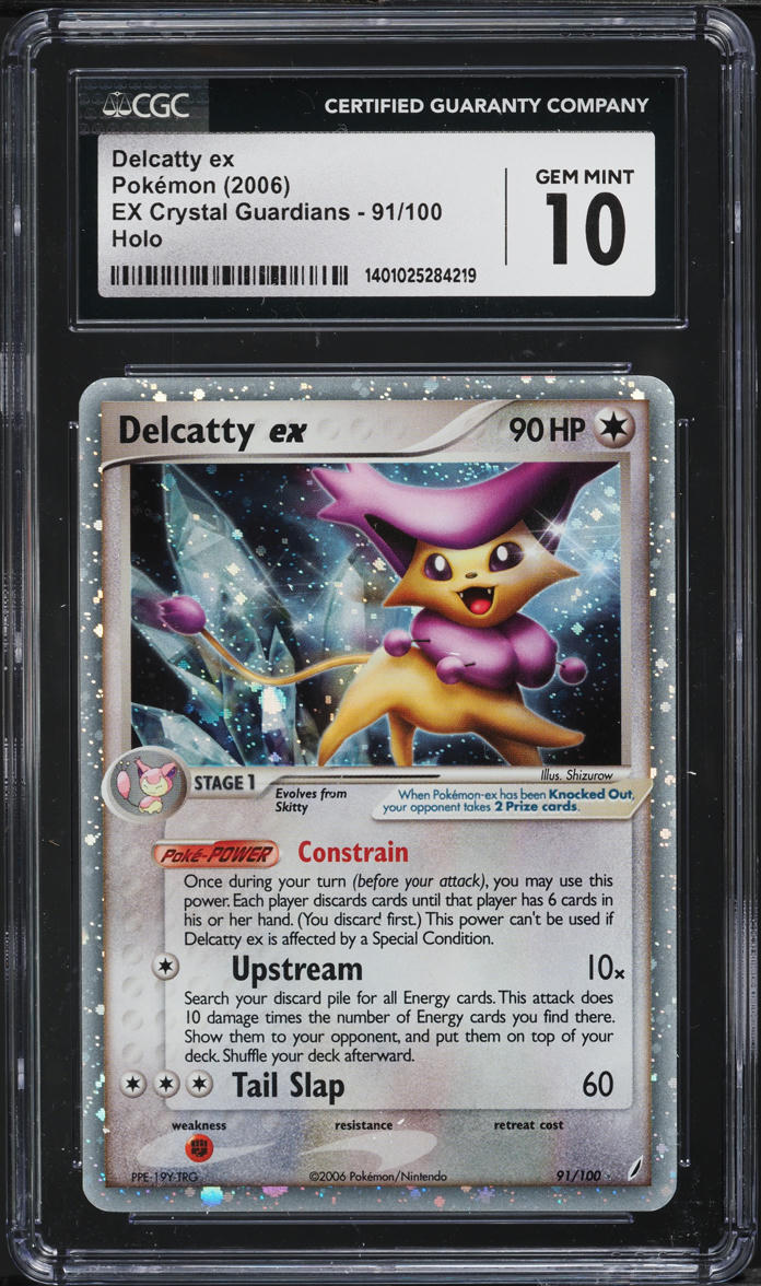 2006 POKEMON EX CRYSTAL GUARDIANS HOLO DELCATTY EX #91 CGC 10 GEM MINT