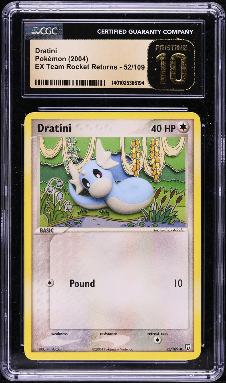2004 POKEMON EX TEAM ROCKET RETURNS DRATINI #52 CGC 10 PRISTINE