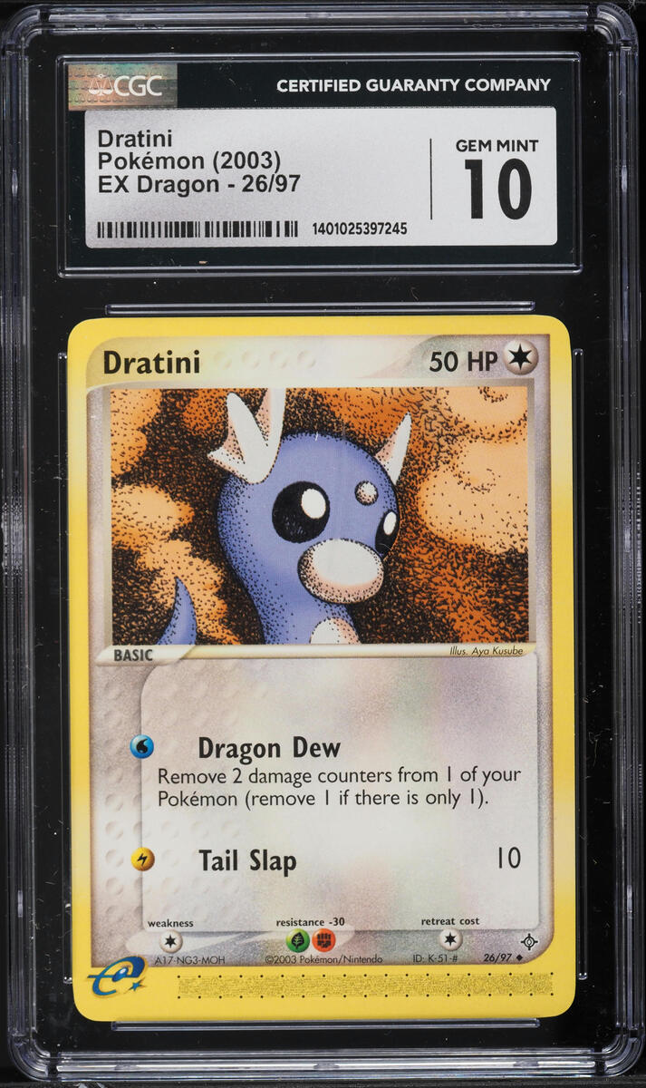 2003 POKEMON EX DRAGON DRATINI #26 CGC 10 GEM MINT
